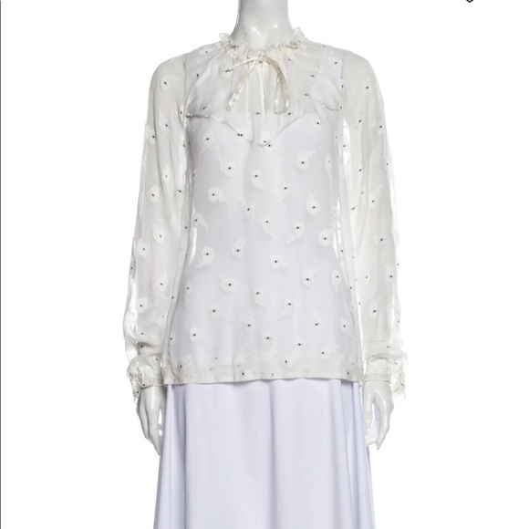 rag & bone Tops - Rag & Bone Floral Print Mock Neck Blouse Medium